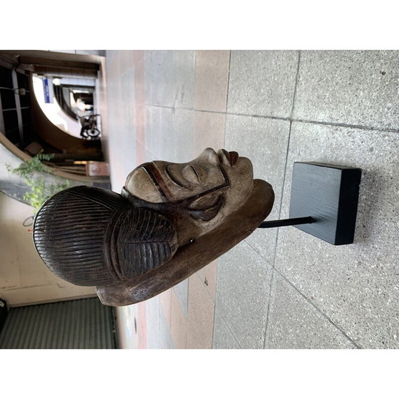 Image 1 of Vintage Panu Gabon mask in wood and base