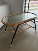 Vintage rattan side table