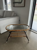 Vintage rattan side table