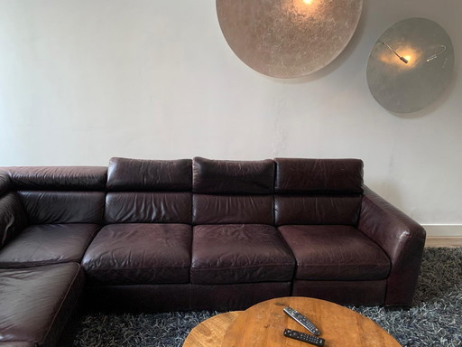 Italsofa Brown Leather Corner Sofa