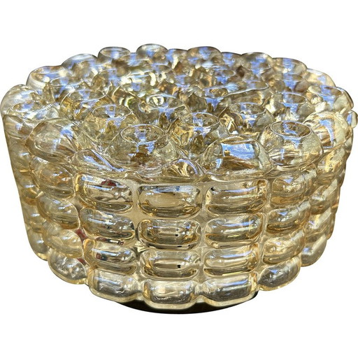 Vintage Space Age round glass wall lamp by Alois Gangknofner for Erco Leuchten, Germany 1960