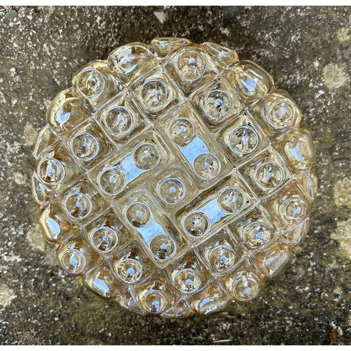 Vintage Space Age round glass wall lamp by Alois Gangknofner for Erco Leuchten, Germany 1960
