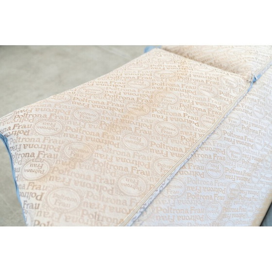 Image 1 of Vintage Serenade corner sofa in light blue leather and goose down by Tito Agnoli for Frau, Italy 1980