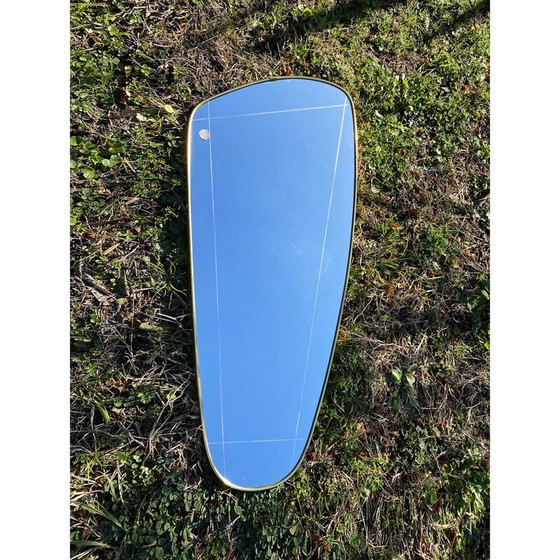 Image 1 of Large vintage wall mirror, pressed wood frame, Germany 1960