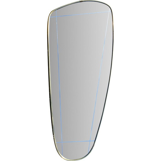 Image 1 of Large vintage wall mirror, pressed wood frame, Germany 1960
