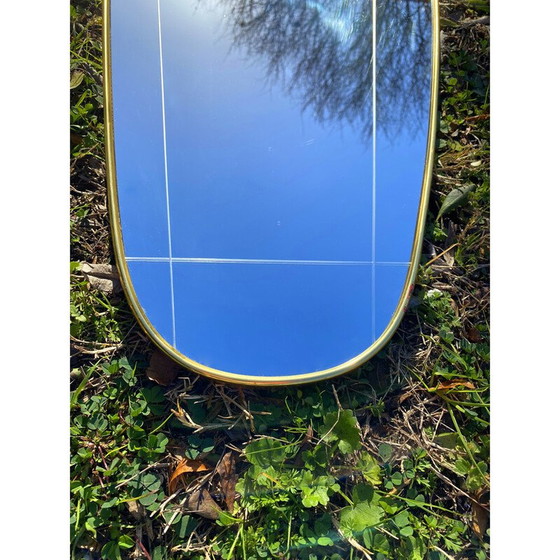 Image 1 of Large vintage wall mirror, pressed wood frame, Germany 1960