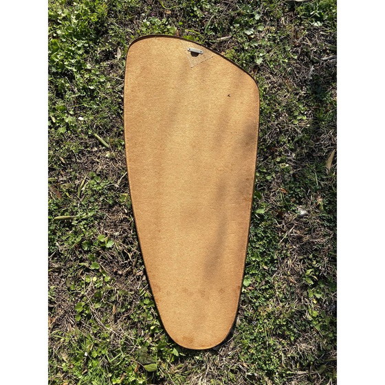 Image 1 of Large vintage wall mirror, pressed wood frame, Germany 1960