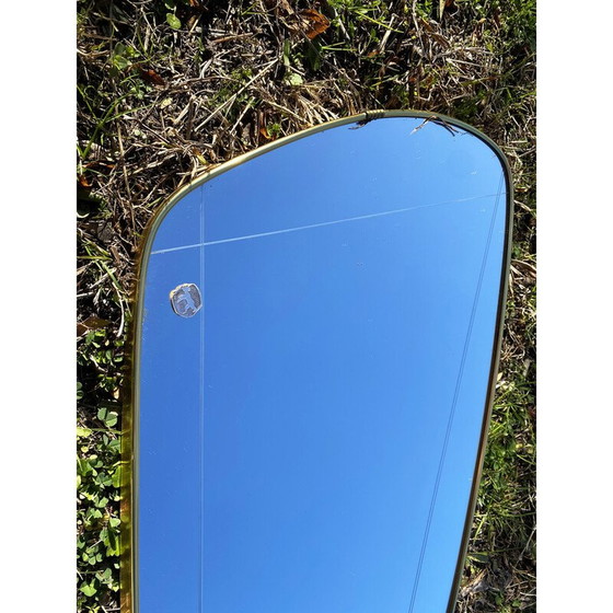 Image 1 of Large vintage wall mirror, pressed wood frame, Germany 1960