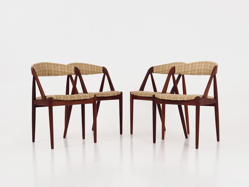 Set Of Four Teak Chairs, Danish Design, 1970S, Designer: Kai Kristiansen