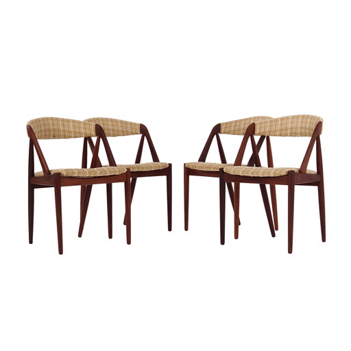 Set Of Four Teak Chairs, Danish Design, 1970S, Designer: Kai Kristiansen