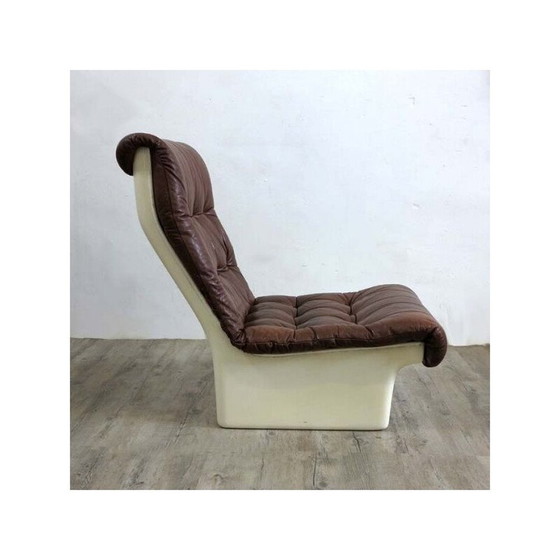 Image 1 of Set of 3 vintage lounge chairs with stool from Airborne, France 1970