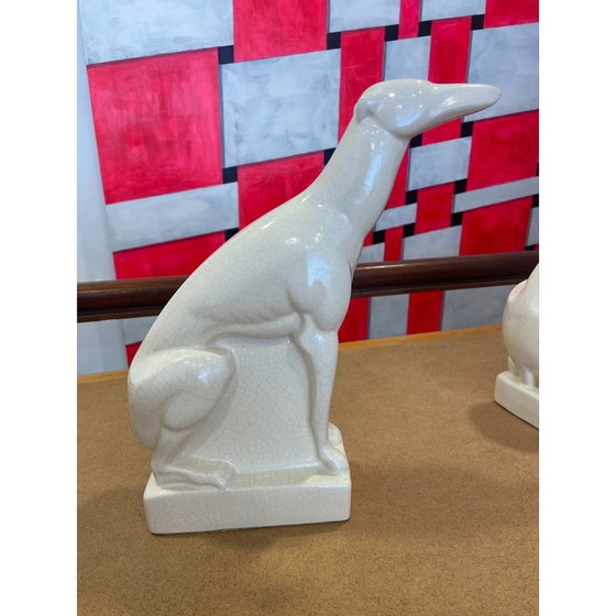 Image 1 of Pair of vintage greyhounds by Charles Lemanceau