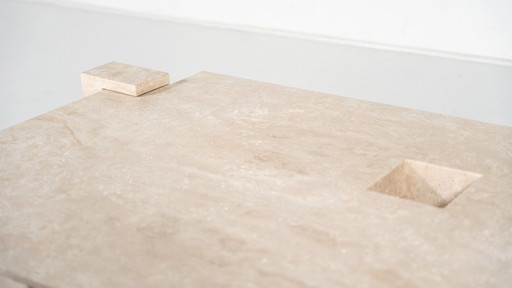 Contemporary Travertine Coffee Table, Italy