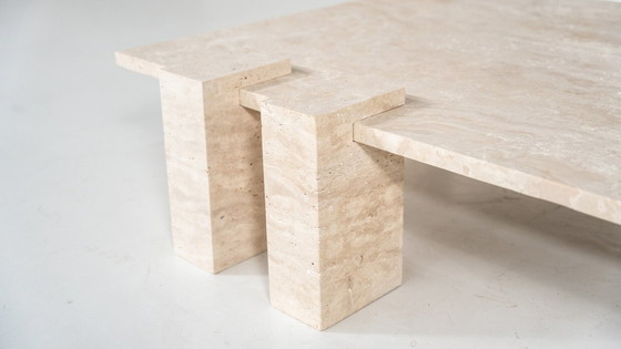 Image 1 of Contemporary Travertine Coffee Table, Italy