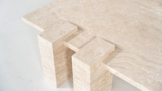 Image 1 of Contemporary Travertine Coffee Table, Italy