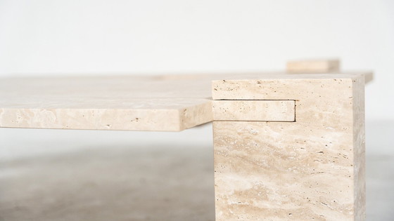 Image 1 of Contemporary Travertine Coffee Table, Italy