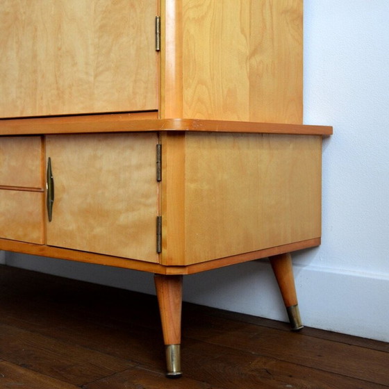 Image 1 of Vintage lacquered pear wood cabinet, 1950