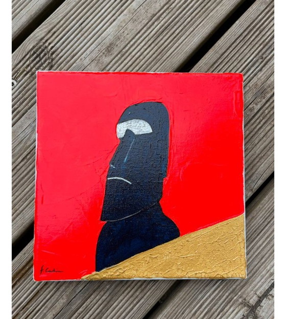 Image 1 of Moai. Acrylic by Frédéric Cadiou