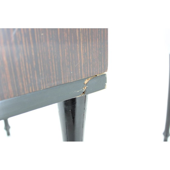 Image 1 of Pair of vintage glass top bedside tables, Italy 1960