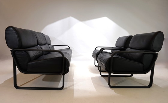 Image 1 of Drabert Lobbytop leather living room set sofa / armchair by Otto Zapf, 1979