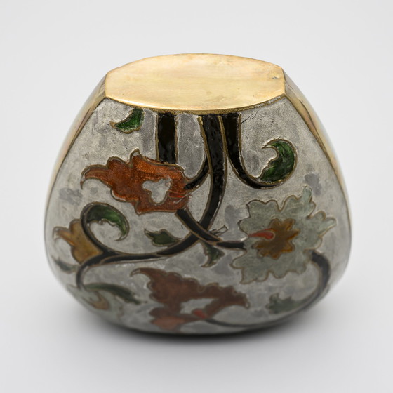 Image 1 of Vase en émail allemand des années 20 H 13 cm