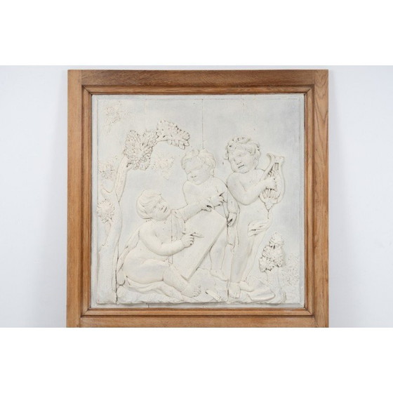 Image 1 of Vintage wooden trumeau representing an allegory of the arts, France