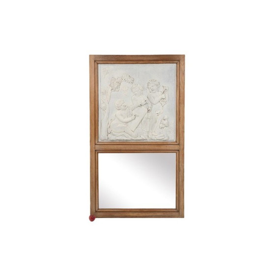 Image 1 of Vintage wooden trumeau representing an allegory of the arts, France