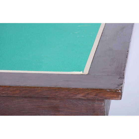 Image 1 of Vintage Art Deco dining table in oak and copper veneer, Czechoslovakia 1930