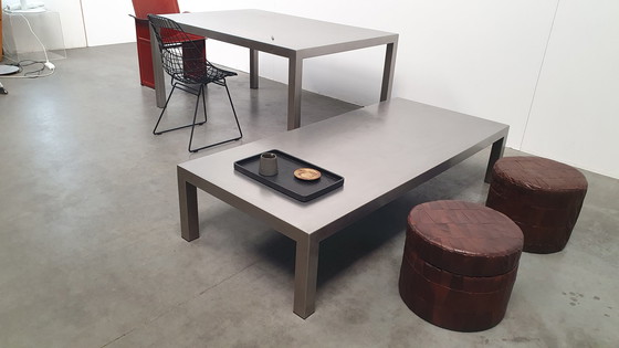 Image 1 of Karma Design acier inoxydable brossé Table basse / banc Dutch Design