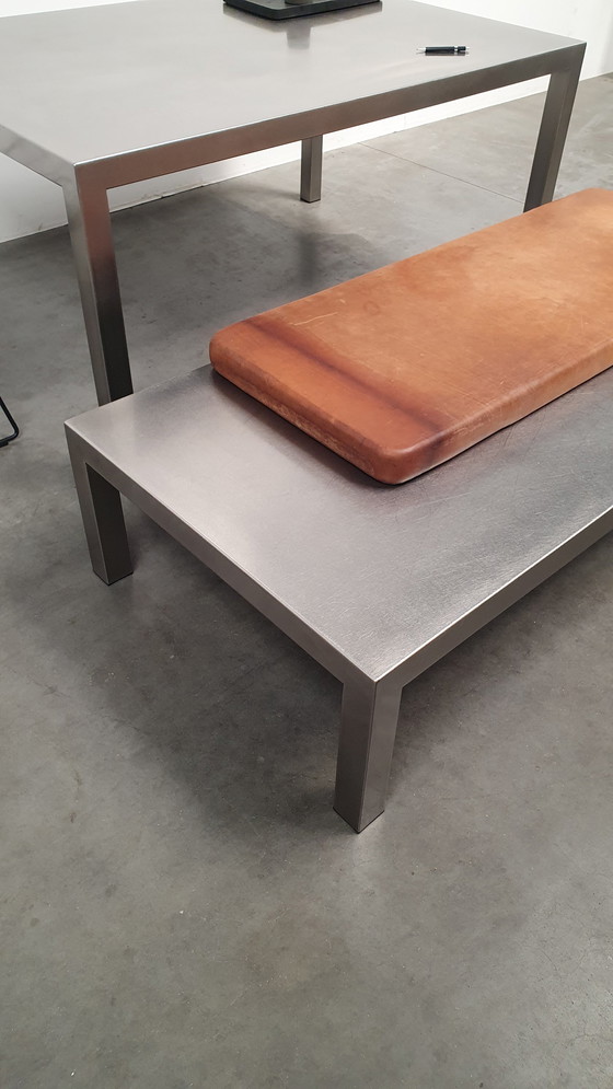 Image 1 of Karma Design acier inoxydable brossé Table basse / banc Dutch Design