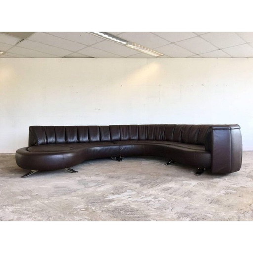 Vintage DeSede Leather Landscaped Sofa Model DS-106