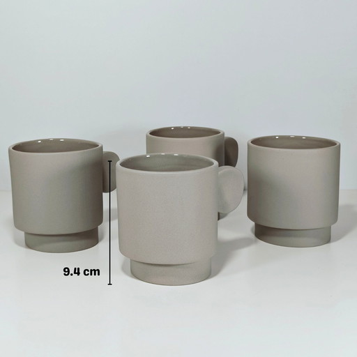 Set Of 4 Valerie Objects Inner Circle Mugs By Maarten Baas – Light Grey