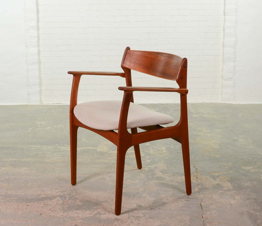 Danish Teak Desk- Armchair by Erik Buch for Oddense Maskinsedkeri & O.D. Moller, 1960s.