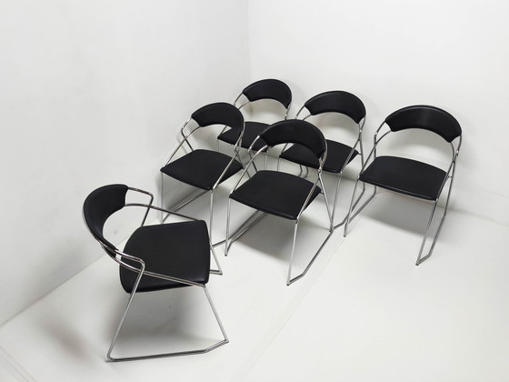 Image 1 of 6X Post Modern Wire Steel Dining Chair