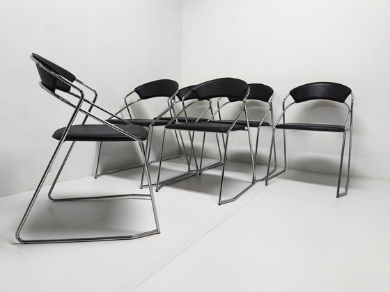 Image 1 of 6X Post Modern Wire Steel Dining Chair