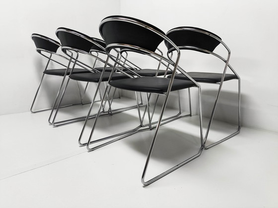 Image 1 of 6X Post Modern Wire Steel Dining Chair