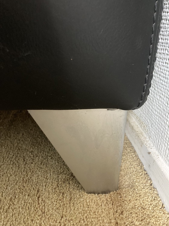 Image 1 of Sofá Machalke de 3 plazas en piel negra Manolito