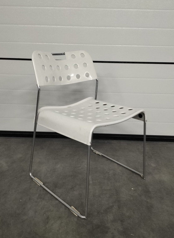 Image 1 of Bieffeplast White Omstak Chairs By Rodney Kinsman