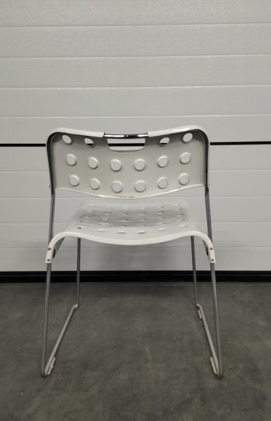 Image 1 of Bieffeplast White Omstak Chairs By Rodney Kinsman