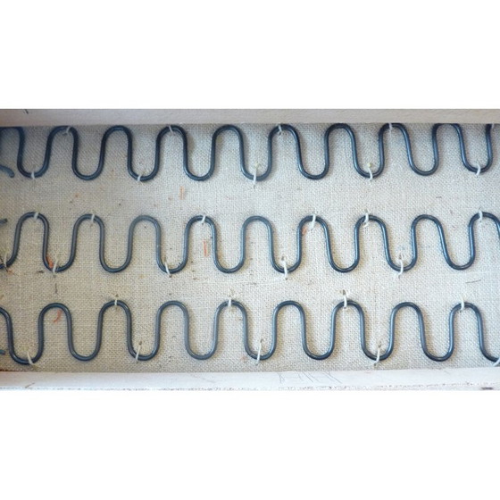 Image 1 of Poltrona con gambe a compasso in faggio e tessuto arancione - anni '70