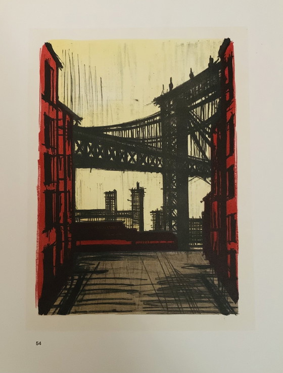 Image 1 of Bernard Buffet, "New York, 1965" Opening Promotion! Color Lithography.