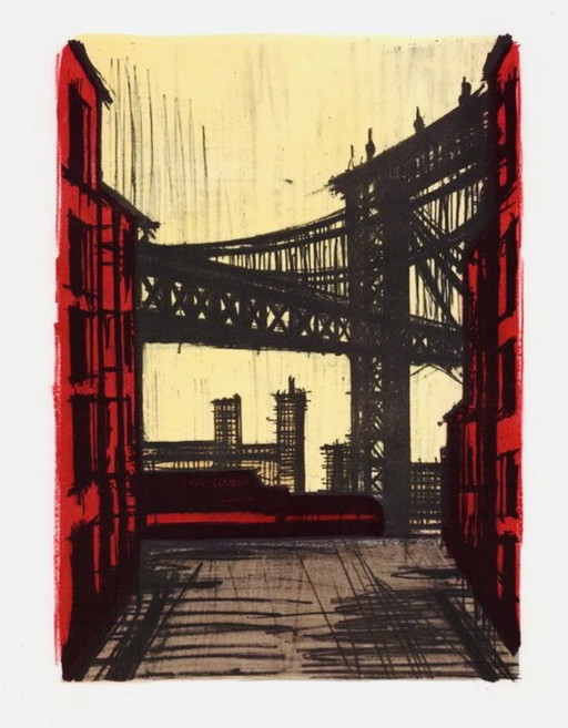 Bernard Buffet, "New York, 1965" Opening Promotion! Color Lithography.