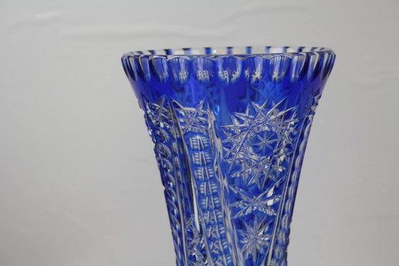 Image 1 of Blue crystal vase