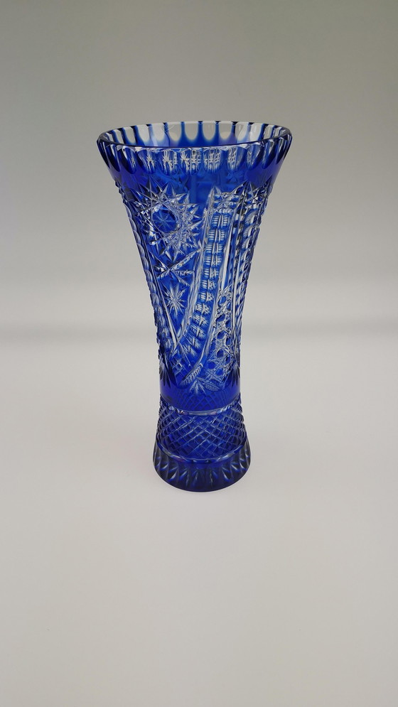 Image 1 of Blue crystal vase