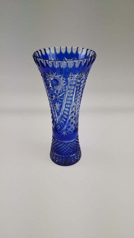 Image 1 of Blue crystal vase