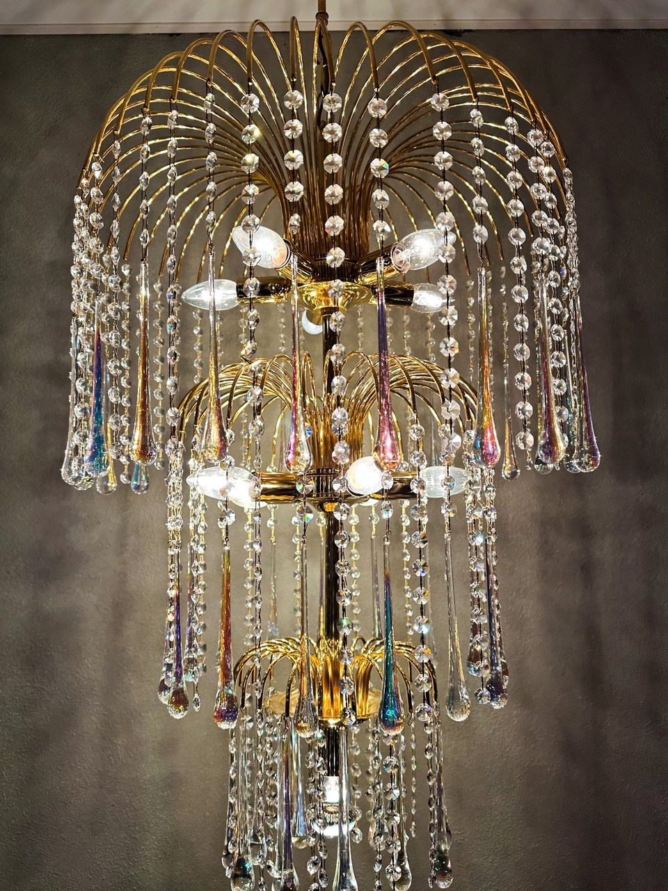 Vintage Large Teardrop Chandelier
