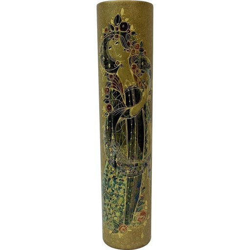 Vintage gold vase by Bjørn Wiinblad for Rosenthal, 1970s