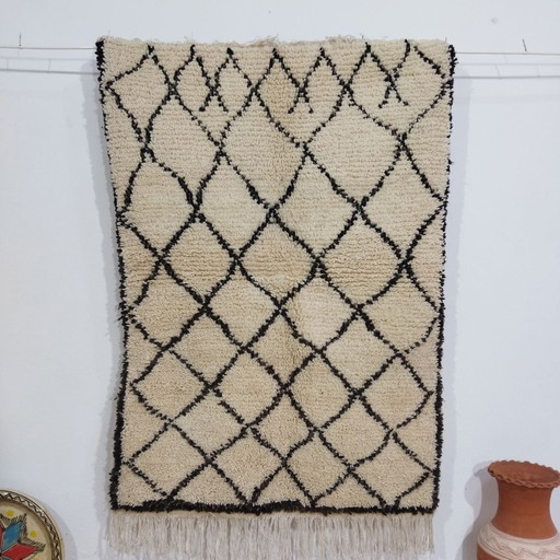 Small Moroccan Berber Wool Carpet - Piccolo Tappeto Marocchino Berbero In Lana