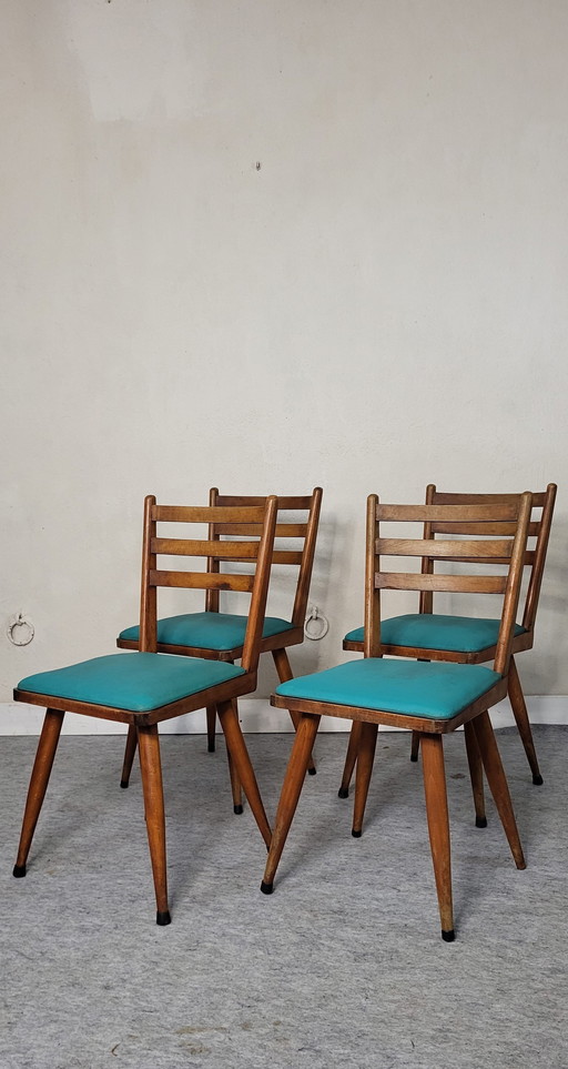 4 Chairs 50s/60s Spindle Legs