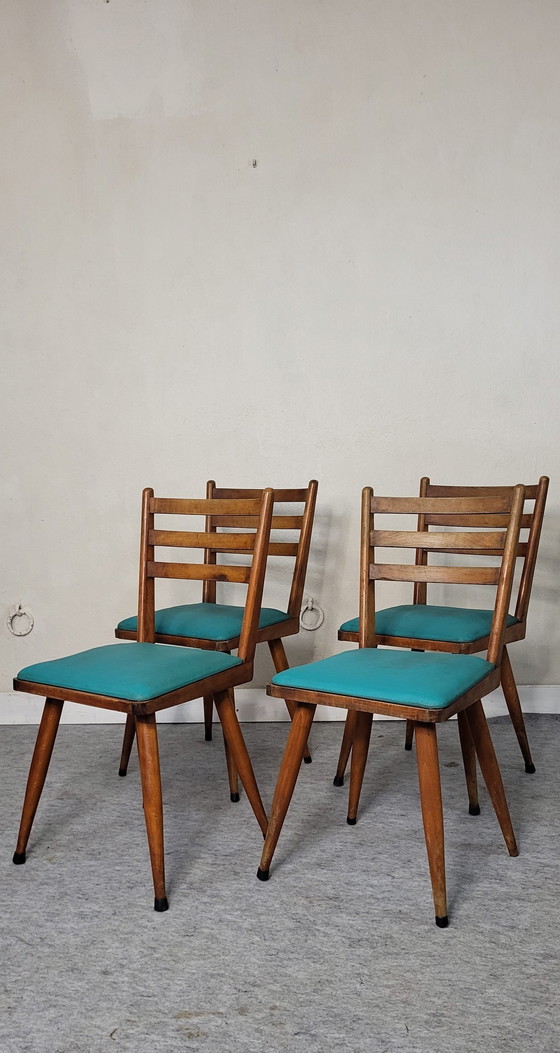 Image 1 of 4 Chairs 50s/60s Spindle Legs